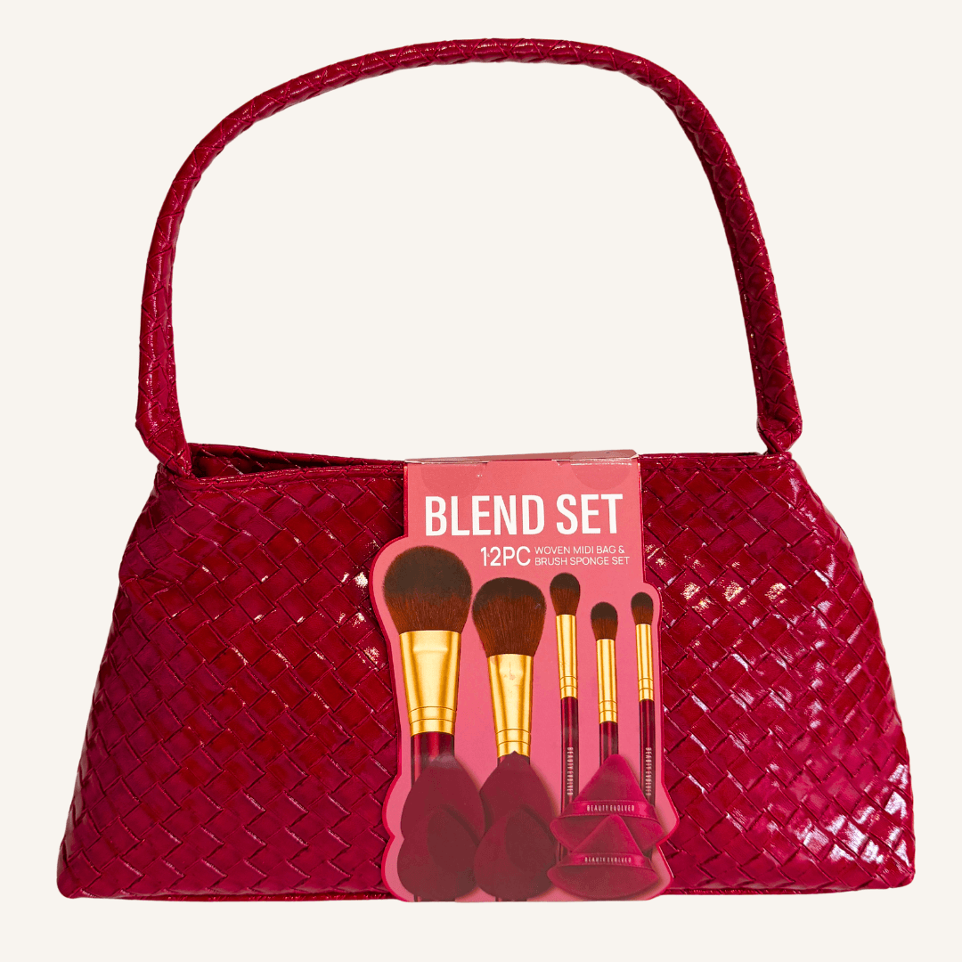Satchel con 12 pzs. de brochas y esponjas